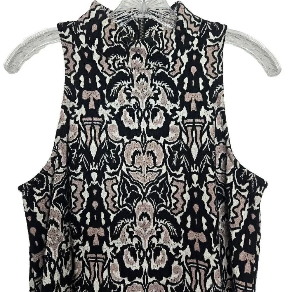 Free People Amelia Jacquard Mock Neck Sleeveless Mini Dress Size Small - Picture 4 of 9